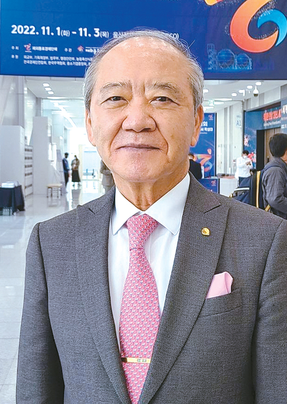 한국 울산에서 열린 20차 세계한상대회에 참석한 조병태 소네트그룹 회장. [연합] 