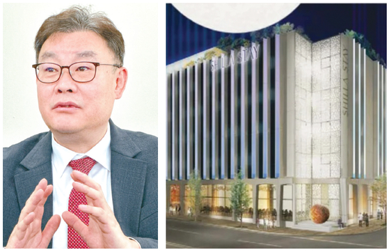 SSH 아메리카 LLC 안상윤 대표가 신라스테이 LA 호텔에 대해 설명하고 있다.
