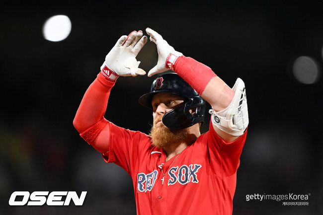 [사진] 보스턴 시절 저스틴 터너. ⓒGettyimages(무단전재 및 재배포 금지)