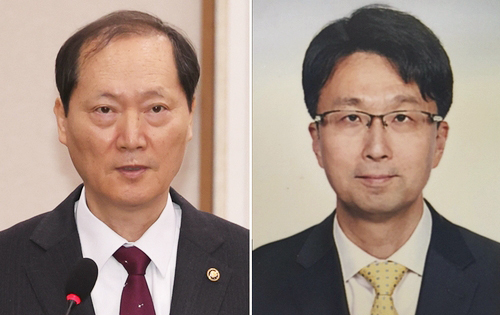 한덕수 대통령 권한대행 국무총리는 8일 열흘 뒤 임기가 종료되는 문형배 헌법재판소장 직무대행과 이미선 헌법재판관의 후임자로 이완규 법제처장(왼쪽)과 함상훈 서울고등법원 부장판사를 지명했다. 연합뉴스