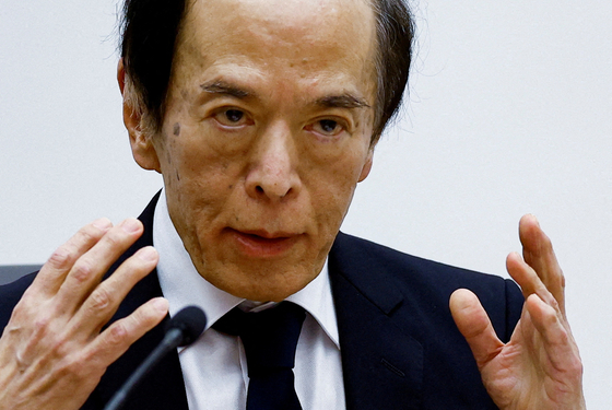 우에다 가즈오 일본 중앙은행장. 로이터=연합뉴스, 무단 전재-재배포, AI 학습 및 활용 금지〉