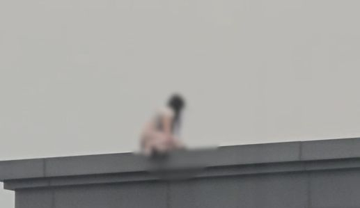 강남구 역삼동 투신 소동. 사진 인터넷 캡처