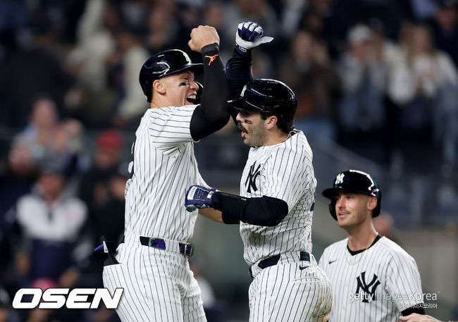 [사진] 애런 저지와 오스틴 웰스 ⓒGettyimages(무단전재 및 재배포 금지)