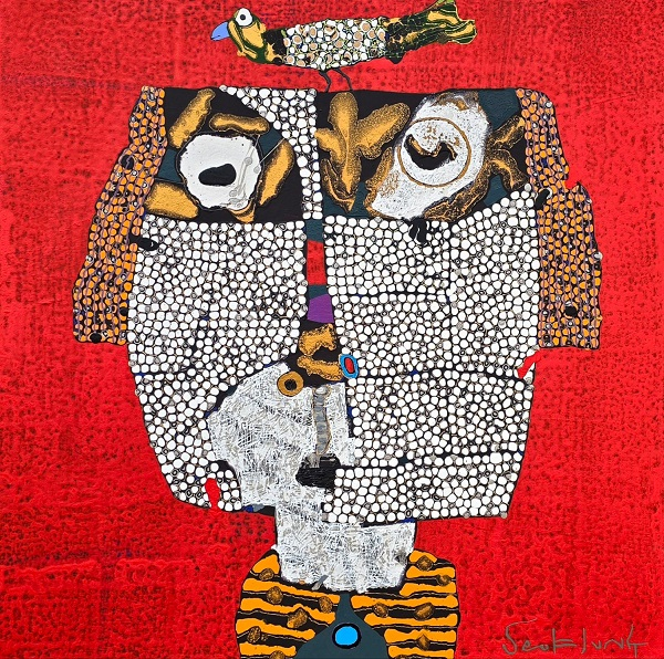 김석중(Seok Jung Kim), 일상-생성(Daily to Generation), 캔버스 위에 혼합재료(Mixed Media on Canvas), 100x100m, 2025作〉