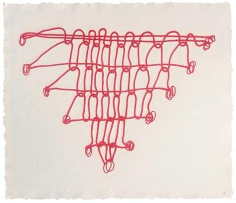 루이즈 부르주아의 판화 시리즈 ‘크로셰 II, III IV’, 1998. 실의 질감을 살린 특수 기법 판화이다. [사진 국립현대미술관]