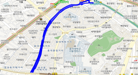 서울 마포구 레드로드 개인형 이동장치 통행금지 도로 구간. [사진 서울시]