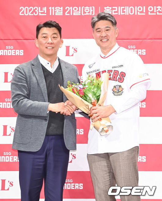 SSG 김성용 전 단장-이숭용 감독. /OSEN DB