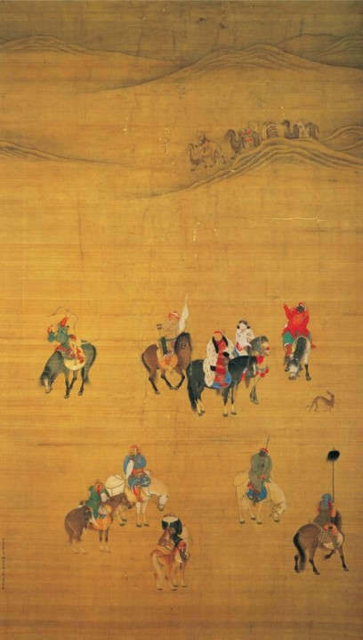 원세조 쿠빌라이가 사냥하는 그림. 몽골인들은 매를 사냥할 때 고려에서 보낸 해동청을 선호했다. 충렬왕 때의 폐행들은 응방을 만들어 매를 진상했다. [사진 국립중앙박물관·이익주]