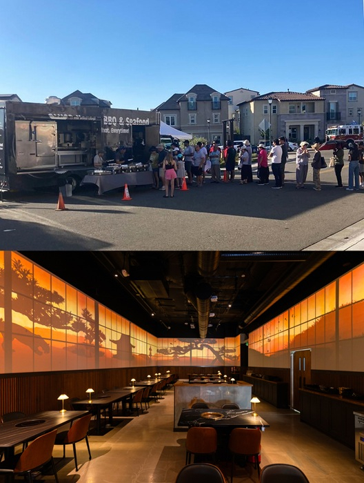 (위) OLHSO Truck에 줄 서 있는 고객들 / (아래) OLHSO House 내부