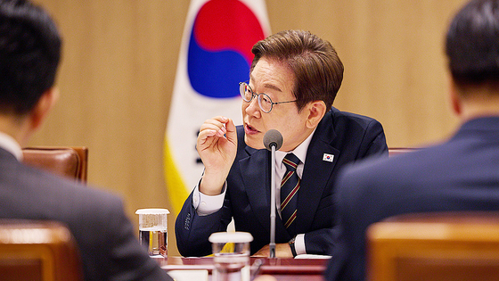 이재명 대통령이 9일 오전 서울 용산 대통령실에서 열린 2차 비상경제점검태스크포스(TF) 회의에 발언을 하고 있다. 대통령실 제공