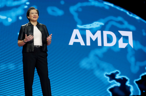 리사 수 AMD CEO가 기조연설을 하는 모습. 로이터=연합뉴스