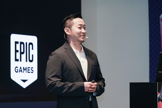 11일 서울 강남구에서 열린 기자간담회에서 에픽게임즈 코리아의 박성철 대표가 발표하는 모습. 에픽게임즈 코리아