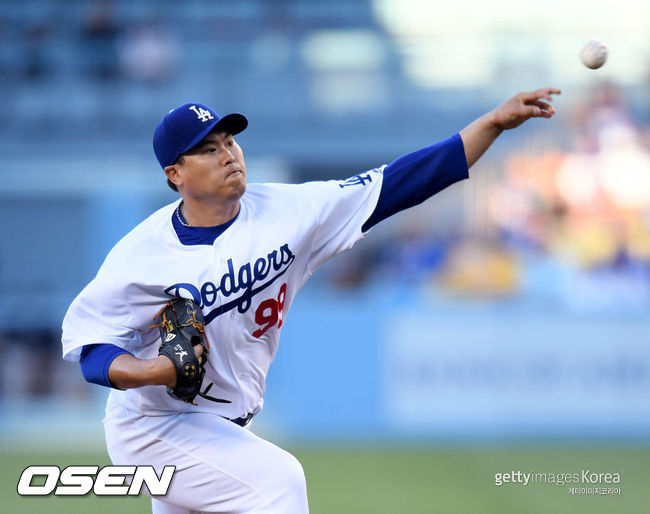 [사진] 2019년 LA 다저스 시절 류현진. ⓒGettyimages(무단전재 및 재배포 금지)