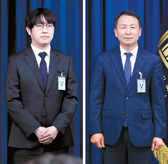 15일 AI미래기획수석에 하정우 네이버클라우드 인공지능혁신센터장(왼쪽)이, 국가안보실 1차장에 김현종 전 국방개혁비서관이 임명됐다. [뉴스1]
