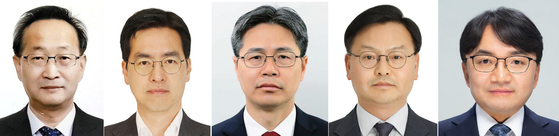 이재명 대통령은 20일 행정안전부·통일부·농림축산식품부·해양수산부 차관급 인사를 단행했다. 왼쪽부터 김남중 통일부 차관, 김민재 행정안전부 차관, 강형석 농림축산식품부 차관, 김성범 해양수산부 차관, 김광용 행정안전부 재난안전본부장. 사진 대통령실