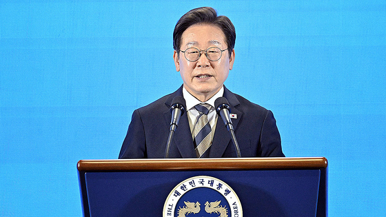  이재명 대통령이 지난 20일 울산전시컨벤션센터에서 열린 '대한민국 AI 고속도로, 울산 AI데이터센터 출범식'에서 격려사를 하고 있다. 대통령실사진기자단