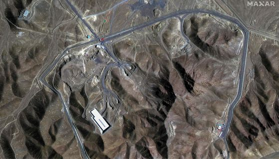 지난 19일(현지시간) 위성사진 업체 막사테크놀로지가 촬영한 이란 포르도 핵시설. [AFP=연합뉴스]