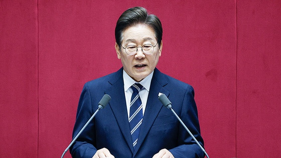 이재명 대통령이 26일 국회 본회의장에서 취임 후 첫 추가경정예산(추경) 시정연설을 하고 있다. 국회사진기자단