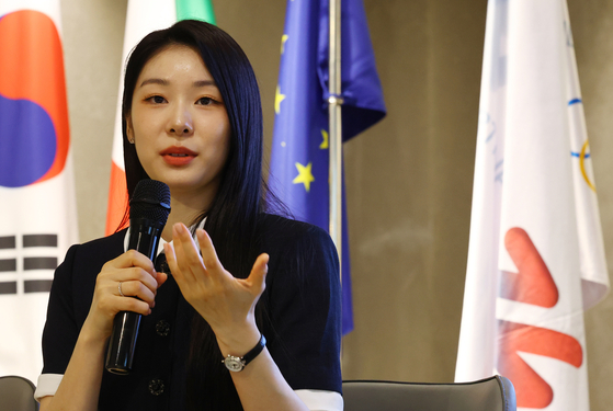 2026 동계올림픽 설명회에 참석한 김연아. [뉴시스]