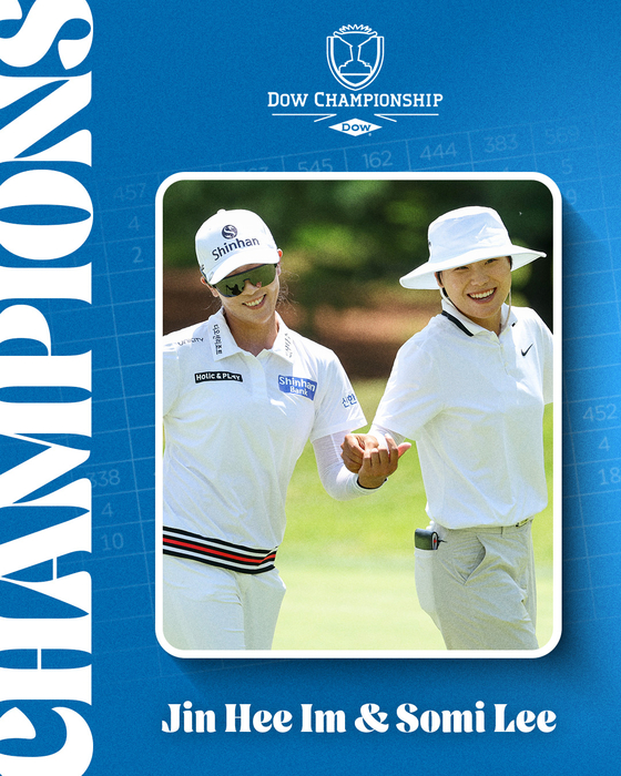 임진희(왼쪽)와 이소미의 우승을 축하하는 LPGA 게시물. 사진 LPGA 공식 페이스북