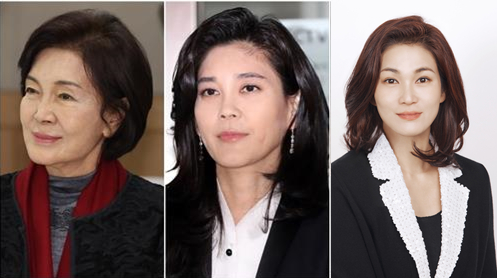 왼쪽부터 홍라희 리움미술관 명예관장, 이부진 호텔신라 사장, 이서현 삼성물산 전략기획담당 사장. 사진 삼성물산·연합뉴스
