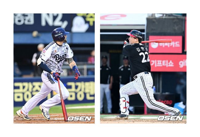 두산 케이브와 LG 김현수. / OSEN DB