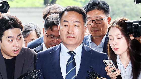  김계환 전 해병대사령관이 7일 서울 서초구 순직해병 특검 사무실에 조사를 받기위해 출석하고 있다. 우상조 기자