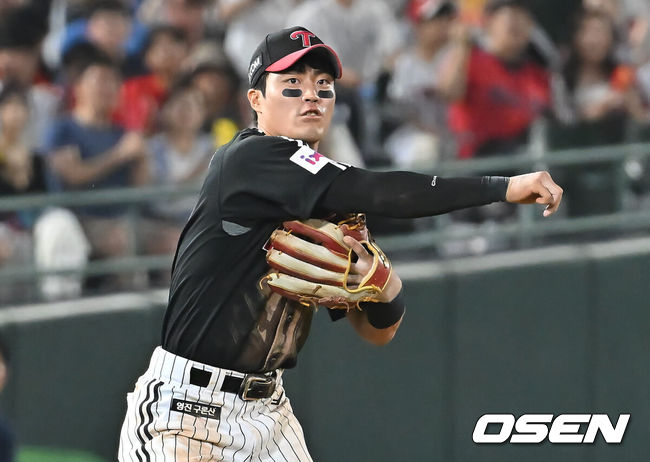[OSEN=부산, 이석우 기자]  LG 트윈스 천성호 008 2025.07.03 / foto0307@osen.co.kr