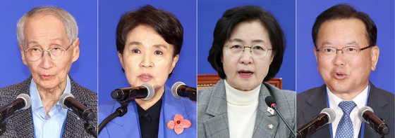 대통령실은 이재명 대통령이 국제사회에 민주 대한민국의 복귀를 알리고, 새 정부의 국정철학 및 대외정책을 설명하기 위해 주요국에 대통령 특사단을 파견키로 했다고 13일 밝혔다. 특사단은 14일부터 유럽연합(EU), 프랑스, 영국, 인도에 순차적으로 파견될 예정이다.   왼쪽부터 유럽연합(EU) 특사단장 윤여준 전 환경부 장관, 프랑스 특사단장 강금실 전 법무부 장관, 영국 특사단장 추미애 의원, 인도 특사단장 김부겸 전 국무총리.연합뉴스