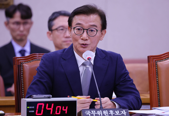 전재수 해양수산부 장관 후보자가 14일 국회 농림축산식품해양수산위원회에서 열린 인사청문회에 출석해 발언하고 있다. 임현동 기자
