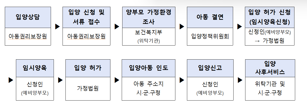 공적 입양 체계 개편에 따른 새로운 입양 절차. 자료 보건복지부