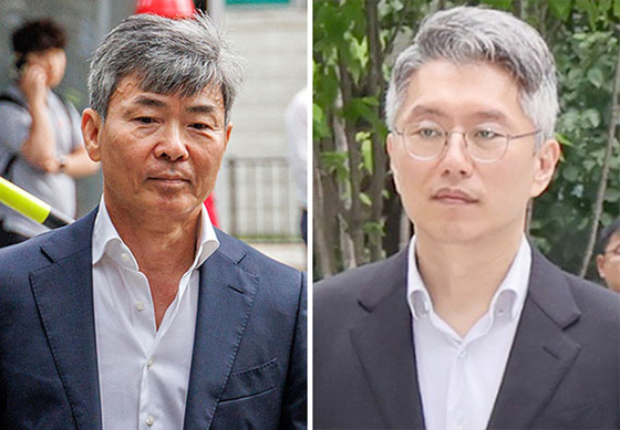 김건희 여사 최측근으로 알려진 이종호 전 블랙펄인베스트 대표(왼쪽 사진)와 ‘집사 게이트’ 연루 의혹을 받는 류긍선 카카오모빌리티 대표가 21일 민중기 특검팀에 출석하고 있다. 장진영 기자
