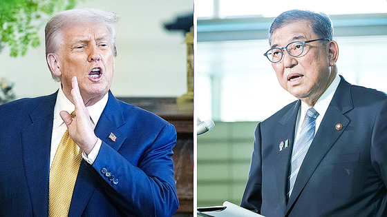  도널드 트럼프 미국 대통령(왼쪽)과 이시바 시게루 일본 총리. 연합뉴스