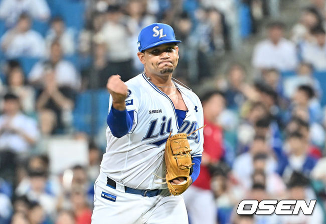 [OSEN=대구, 이석우 기자]  삼성 라이온즈 가라비토 077 2025.07.23 / foto0307@osen.co.kr