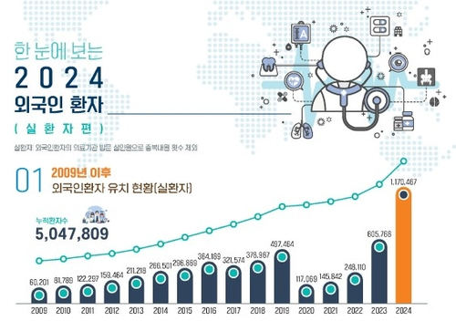 외국인 환자 유치 실적 통계 분석 보고서 자료. 사진 한국보건산업진흥원