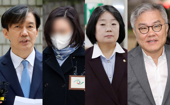 이재명 정부 출범 후 처음으로 단행되는 광복절 특별사면·복권 대상자에 조국 전 조국혁신당 대표와 윤미향 전 더불어민주당 의원 등이 포함됐다. 11일 정부에 따르면 이재명 대통령은 이날 오후 용산 대통령실에서 열린 임시 국무회의에서 조 전 대표 등이 포함된 83만 6687명 광복절 특별사면안을 재가했다. 사진 왼쪽부터 조국 전 대표, 조 전대표 부인 정경심씨, 윤미향, 최강욱 전 의원. 뉴스1