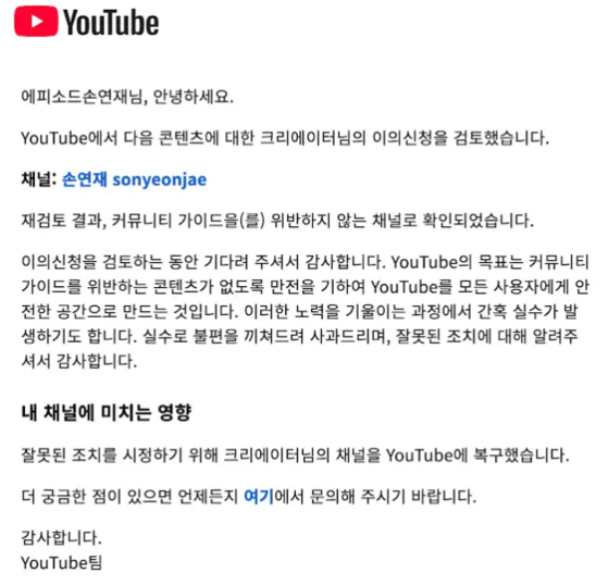 리듬체조 국가대표 출신 손연재 유튜브 채널 캡처. 