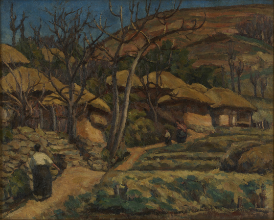 오지호가 자신의 고향 마을을 그린 ‘동복산촌’(1928). [사진 국립현대미술관]