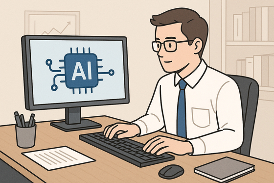 AI 활용하는 근로자의 모습. 챗GPT 생성.