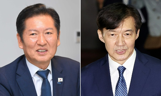 정청래 더불어민주당 대표·조국 전 조국혁신당 대표. 뉴스1