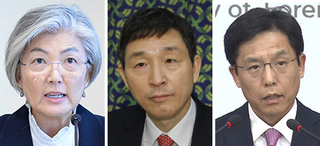 강경화, 이혁, 노규덕(왼쪽부터)