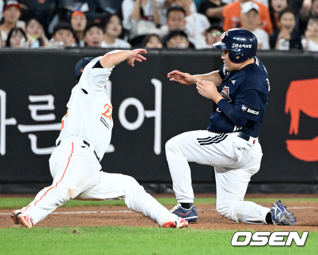 이 악물고 3루 쇄도한 캡틴 양의지