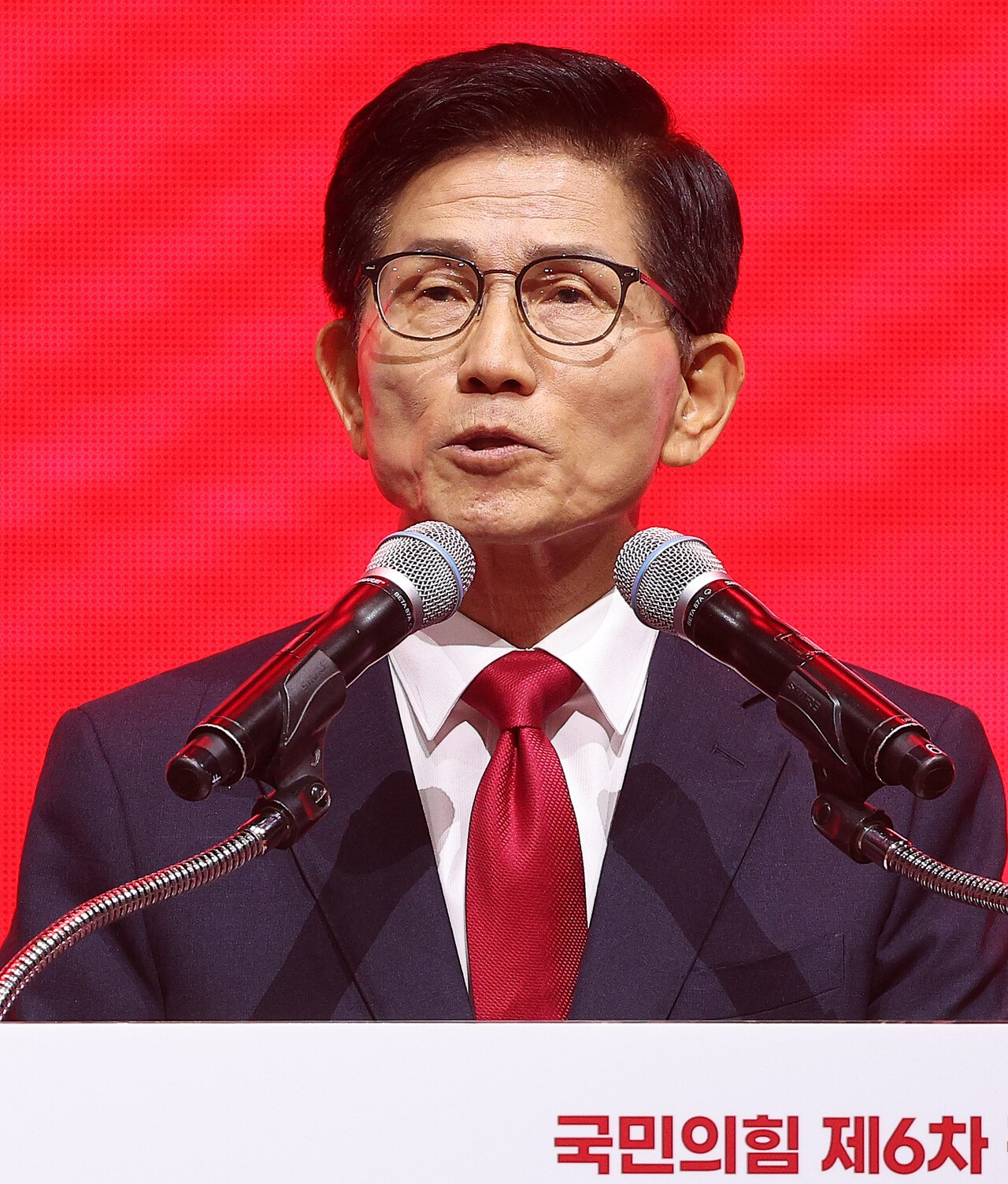 김문수 국민의힘 당대표 후보는 “여연을 정책 싱크탱크로 거듭나도록 하겠다”며 정책 네트워크를 확대하겠다는뜻을 전했다. [연합뉴스]