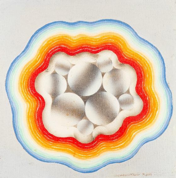 ‘무제’. 1969년경, 캔버스에 유화 물감, 20.5x20.7㎝, 국립현대미술관 소장. [사진 국립현대미술관]