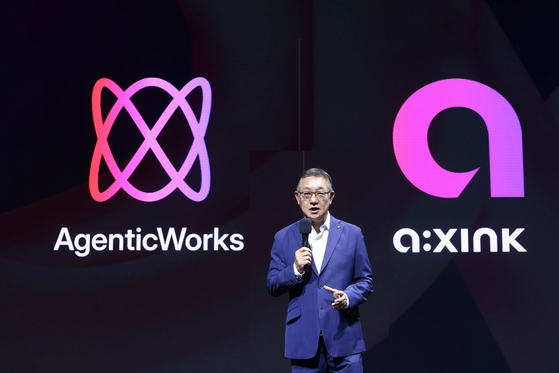 25일 LG CNS AX 미디어데이에서 LG CNS CEO 현신균 사장이 환영사를 하고 있는 모습. LG CNS
