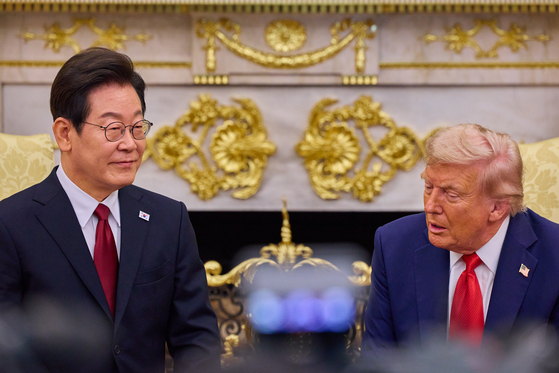미국 워싱턴DC 백악관에서 도널드 트럼프 미국 대통령과 한미정상회담을 하고 있다. 대통령실사진기자단 
