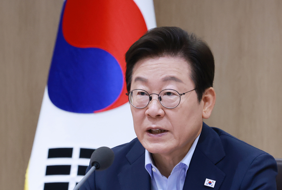이재명 대통령이 29일 서울 용산 대통령실 청사에서 열린 임시 국무회의에서 발언하고 있다. 연합뉴스