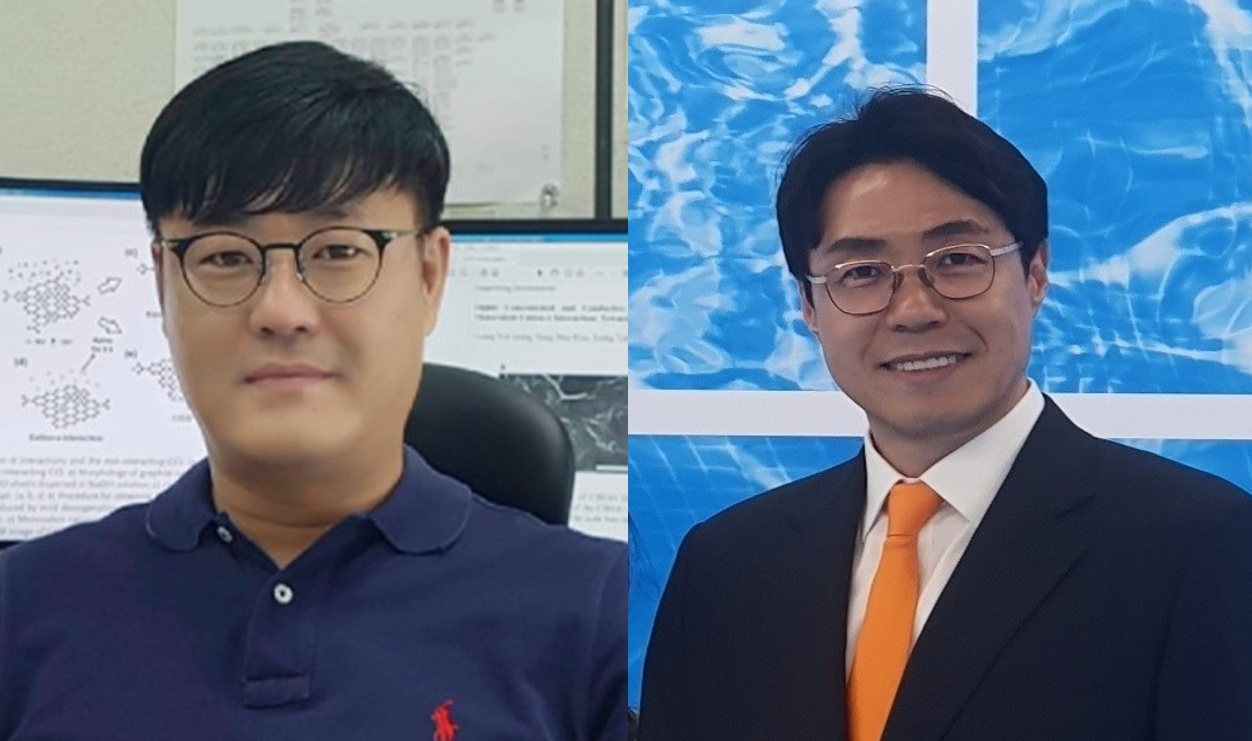KERI 정승열 나노융합연구센터장(왼쪽), JNC머트리얼즈 이창근 대표이사(오른쪽)