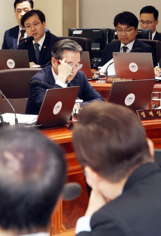 여한구 산업통상자원부 통상교섭본부장이 2일 용산 대통령실에서 열린 국무회의에서 발언하고 있다. 연합뉴스