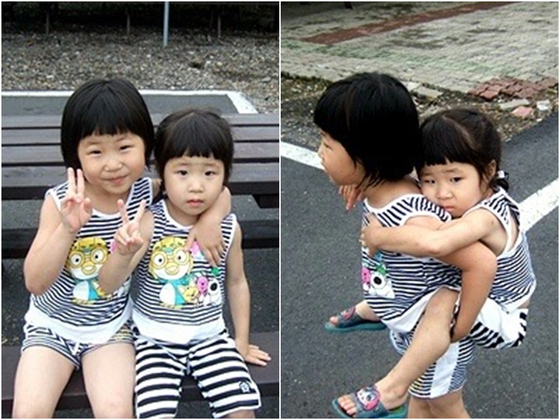 어릴 적의 고지우-고지원 자매. 사진 고지우